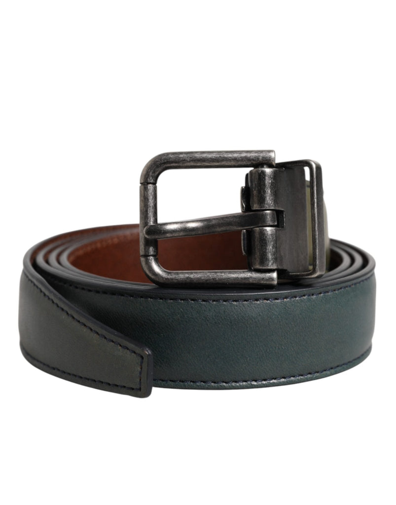 Dolce & Gabbana Green Classic Leather Metal Buckle Belt - Beyzy Store - Dolce & Gabbana
