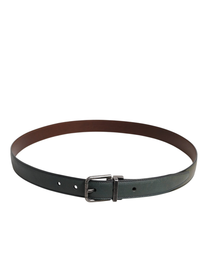Dolce & Gabbana Green Classic Leather Metal Buckle Belt - Beyzy Store - Dolce & Gabbana
