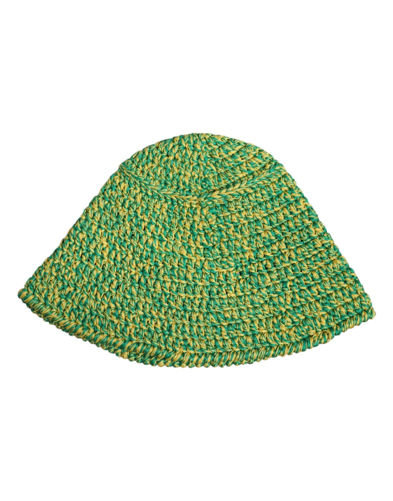Dolce & Gabbana Green Cotton Crochet DG Logo Bucket Hat - Beyzy Store - Dolce & Gabbana