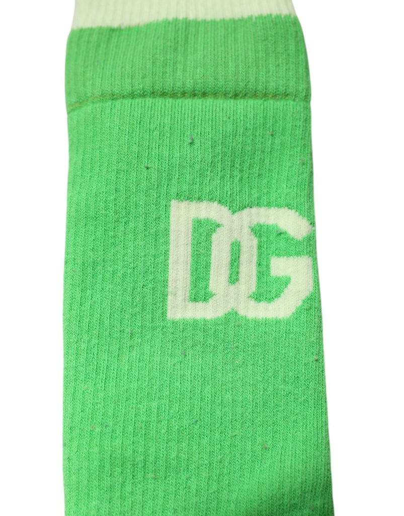 Dolce & Gabbana Green DG Logo Mid Calf Men Nylon Socks - Beyzy Store - Dolce & Gabbana