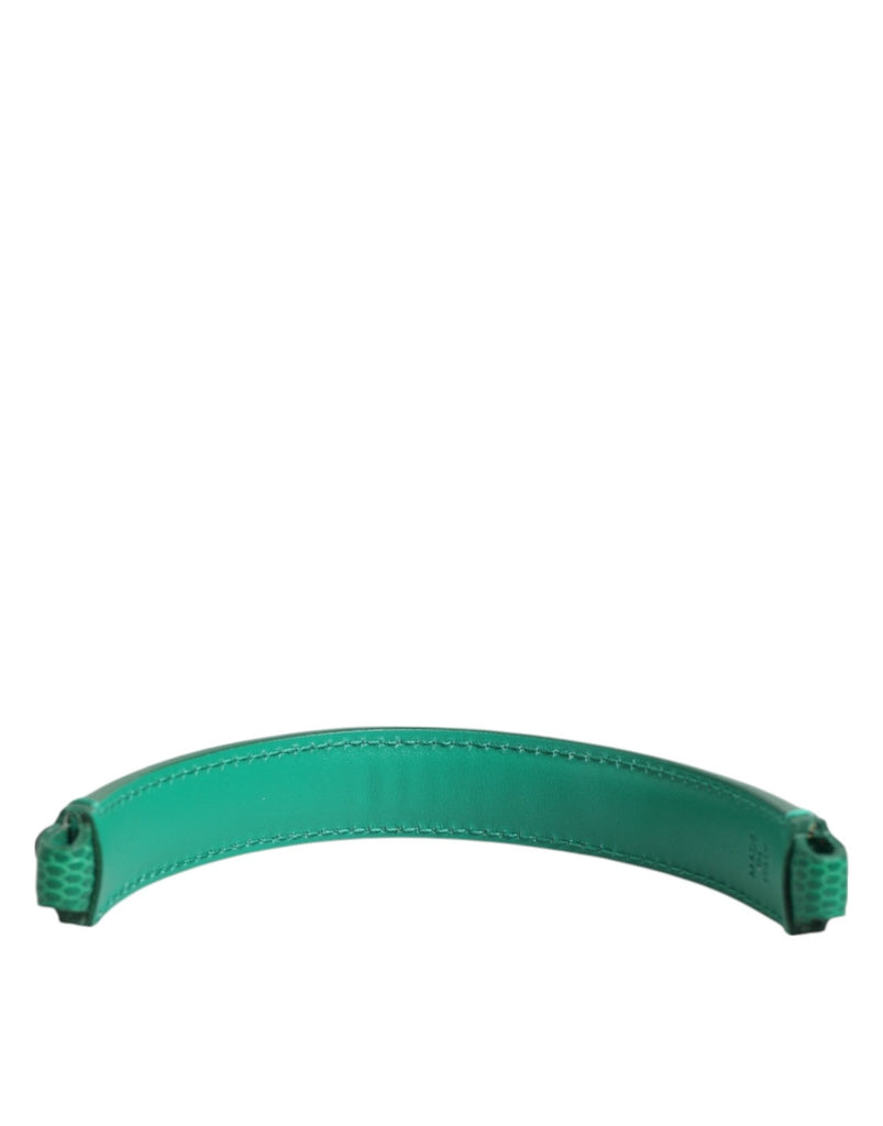 Dolce & Gabbana Green Embellished Leather Bag Handle Women Shoulder Strap - Beyzy Store - Dolce & Gabbana