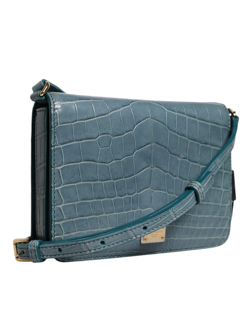 Dolce & Gabbana Green Exotic Leather DG Plaque Crossbody Mini Bag - Beyzy Store - Dolce & Gabbana