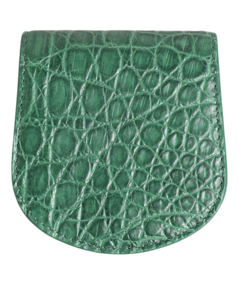 Dolce & Gabbana Green Exotic Skin Coin Condom Case Holder Pocket Wallet - Beyzy Store - Dolce & Gabbana