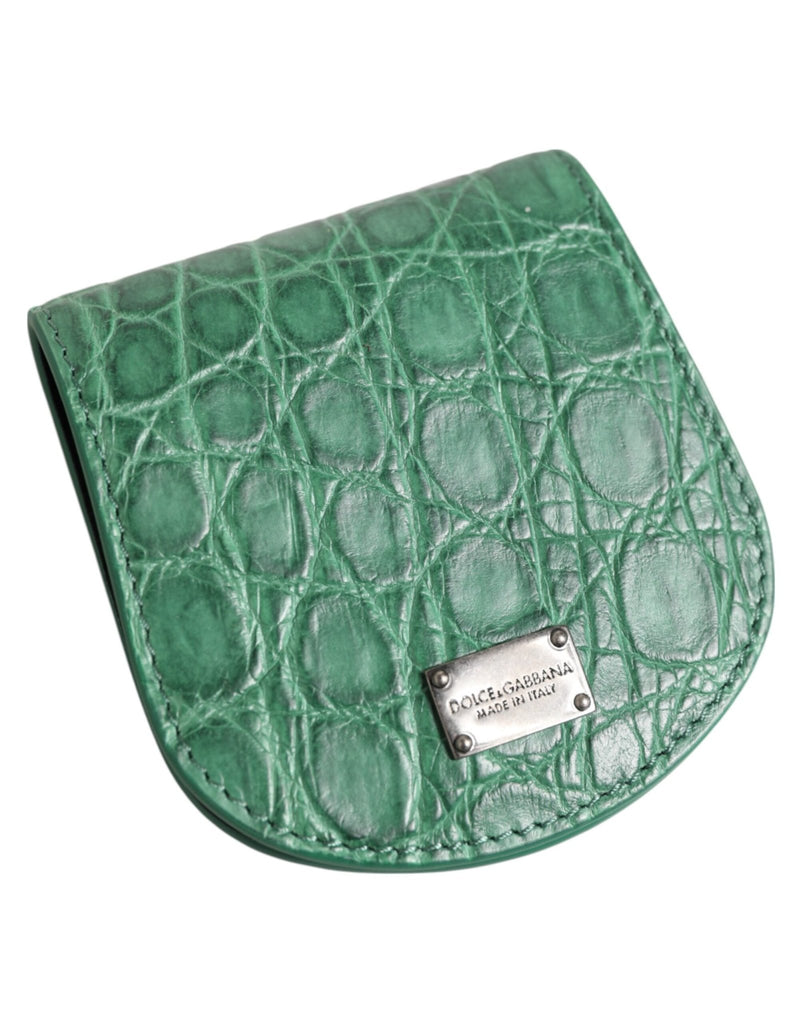 Dolce & Gabbana Green Exotic Skin Coin Condom Case Holder Pocket Wallet - Beyzy Store - Dolce & Gabbana