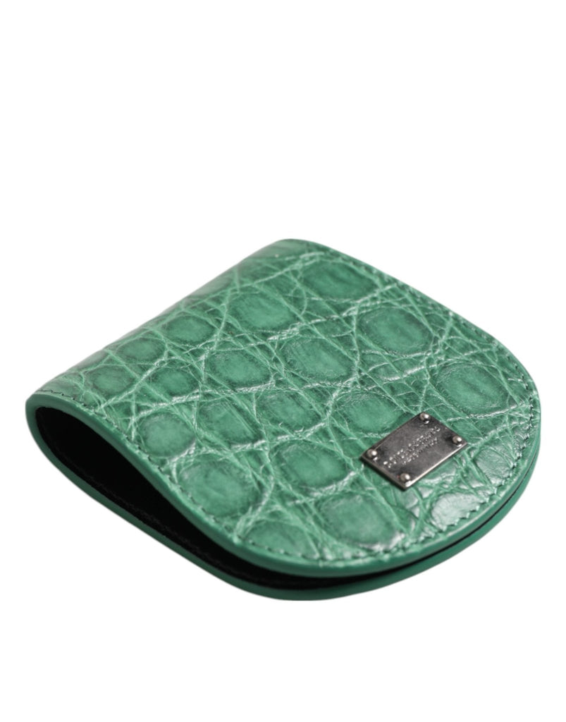 Dolce & Gabbana Green Exotic Skin Coin Condom Case Holder Pocket Wallet - Beyzy Store - Dolce & Gabbana