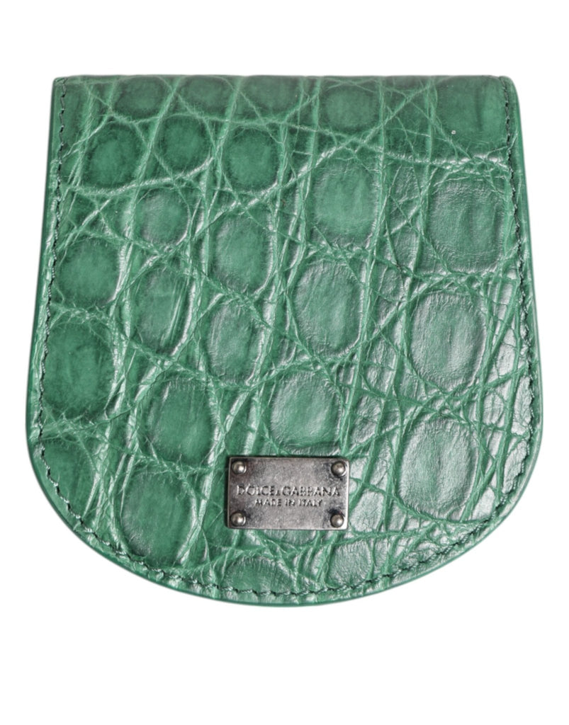 Dolce & Gabbana Green Exotic Skin Coin Condom Case Holder Pocket Wallet - Beyzy Store - Dolce & Gabbana