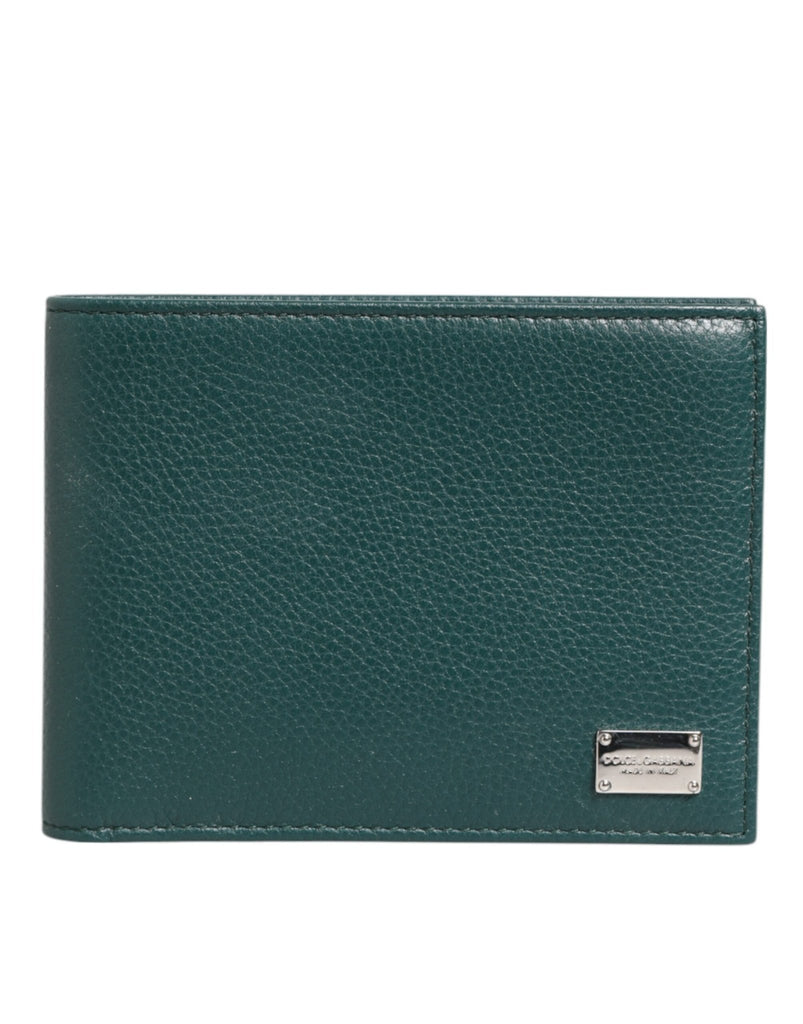 Dolce & Gabbana Green Leather DG Logo Engrave Bifold Card Holder Wallet - Beyzy Store - Dolce & Gabbana