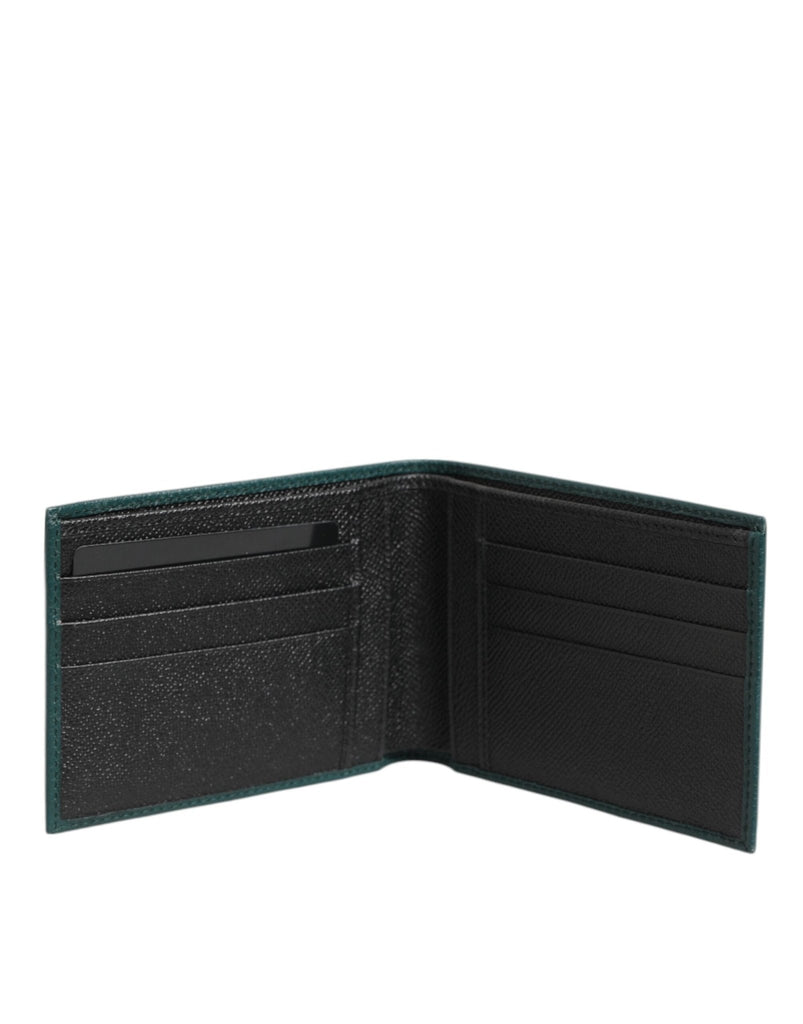Dolce & Gabbana Green Leather DG Logo Engrave Bifold Card Holder Wallet - Beyzy Store - Dolce & Gabbana