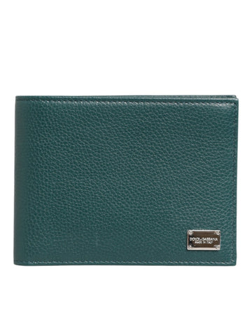 Dolce & Gabbana Green Leather DG Logo Plaque Bifold Card Holder Wallet - Beyzy Store - Dolce & Gabbana