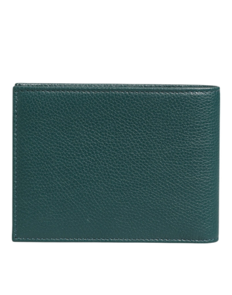 Dolce & Gabbana Green Leather DG Logo Plaque Bifold Card Holder Wallet - Beyzy Store - Dolce & Gabbana