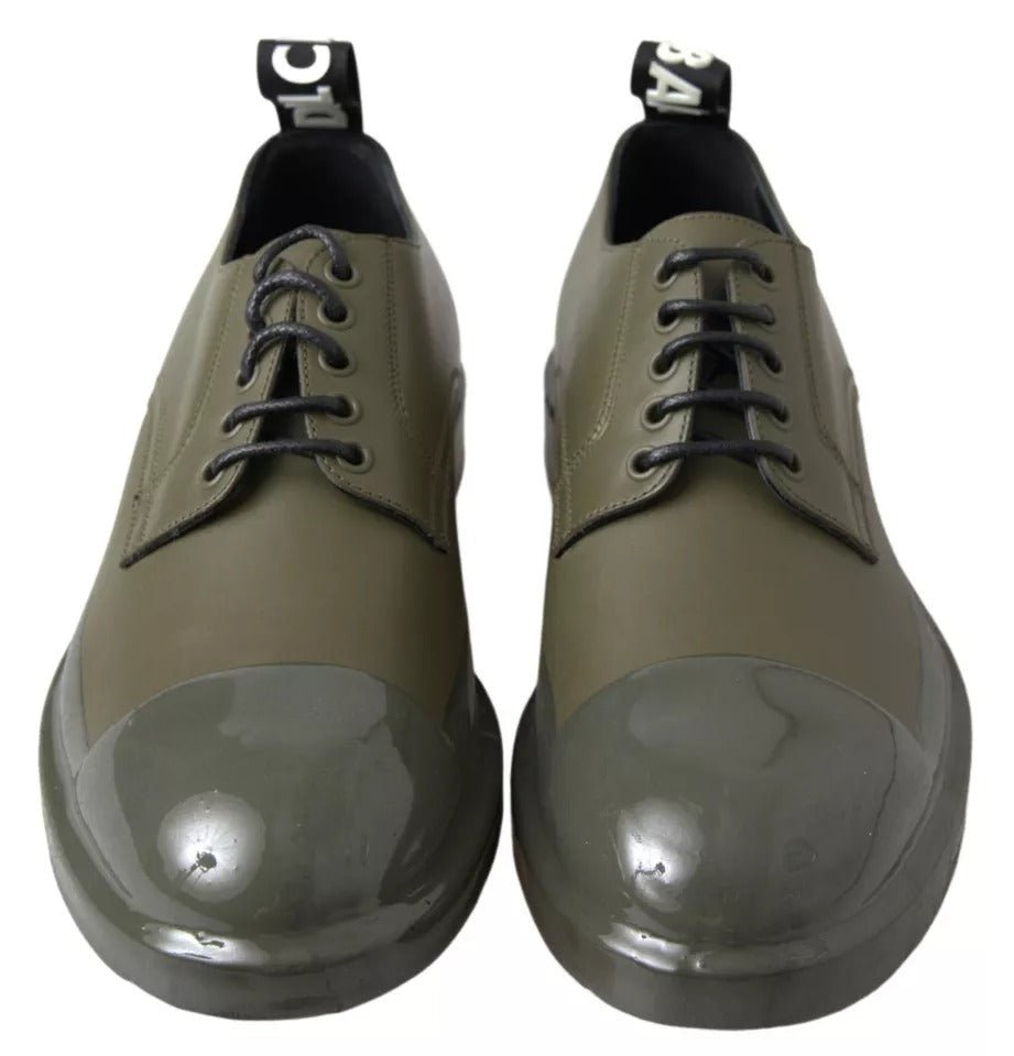 Dolce & Gabbana Green Leather Rubber Sole Dress Shoes - Beyzy Store - Dolce & Gabbana