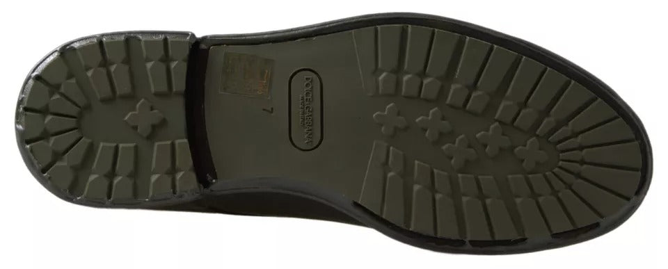 Dolce & Gabbana Green Leather Rubber Sole Dress Shoes - Beyzy Store - Dolce & Gabbana