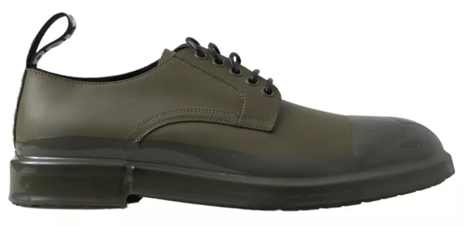Dolce & Gabbana Green Leather Rubber Sole Dress Shoes - Beyzy Store - Dolce & Gabbana