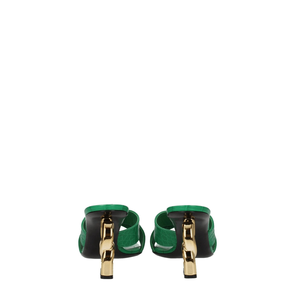 Dolce & Gabbana Green Leather Sandal - Beyzy Store - Dolce & Gabbana