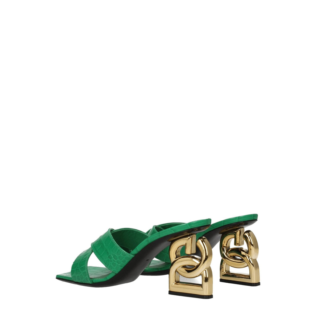 Dolce & Gabbana Green Leather Sandal - Beyzy Store - Dolce & Gabbana