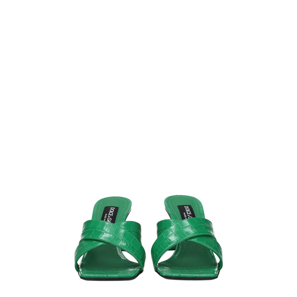 Dolce & Gabbana Green Leather Sandal - Beyzy Store - Dolce & Gabbana