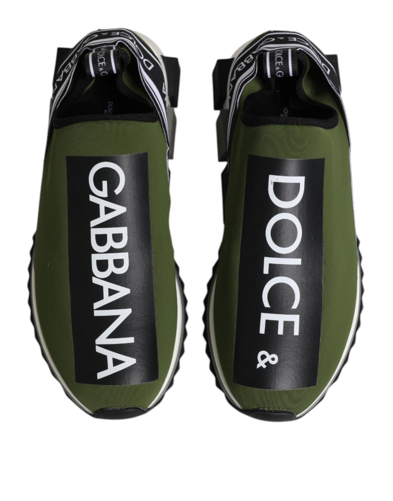 Dolce & Gabbana Green Logo Low Top Sorrento Men Sneakers Shoes - Beyzy Store - Dolce & Gabbana