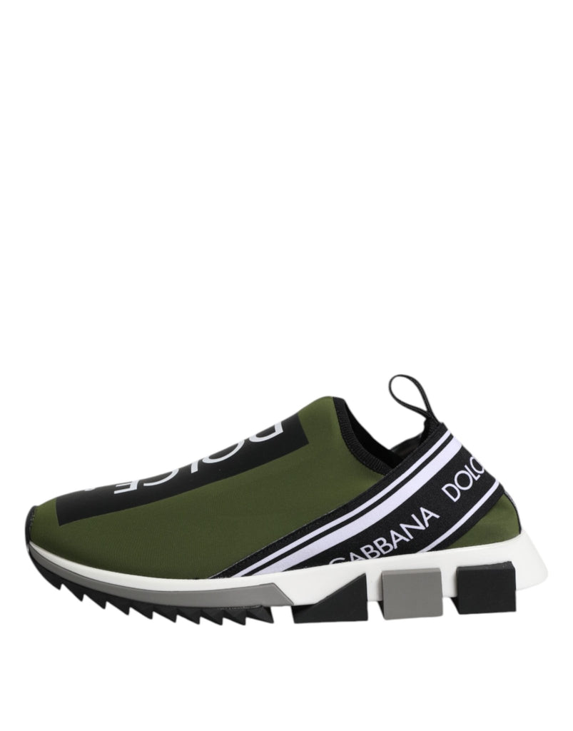 Dolce & Gabbana Green Logo Low Top Sorrento Men Sneakers Shoes - Beyzy Store - Dolce & Gabbana