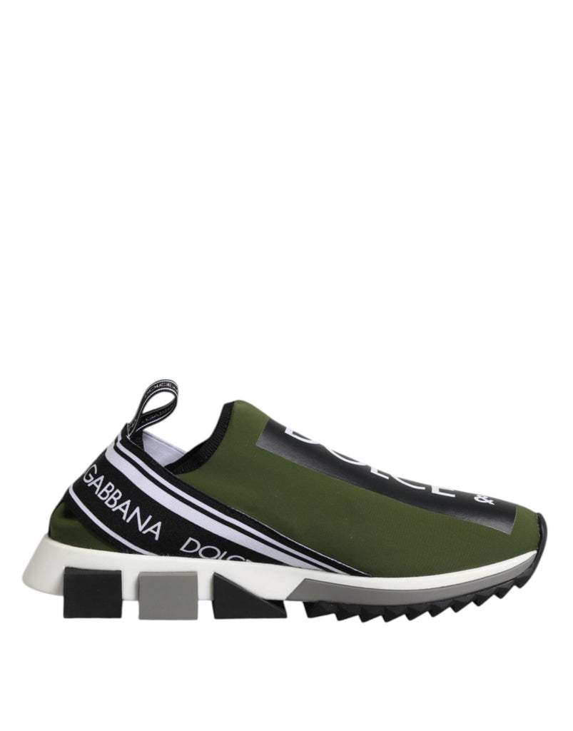 Dolce & Gabbana Green Logo Low Top Sorrento Men Sneakers Shoes - Beyzy Store - Dolce & Gabbana