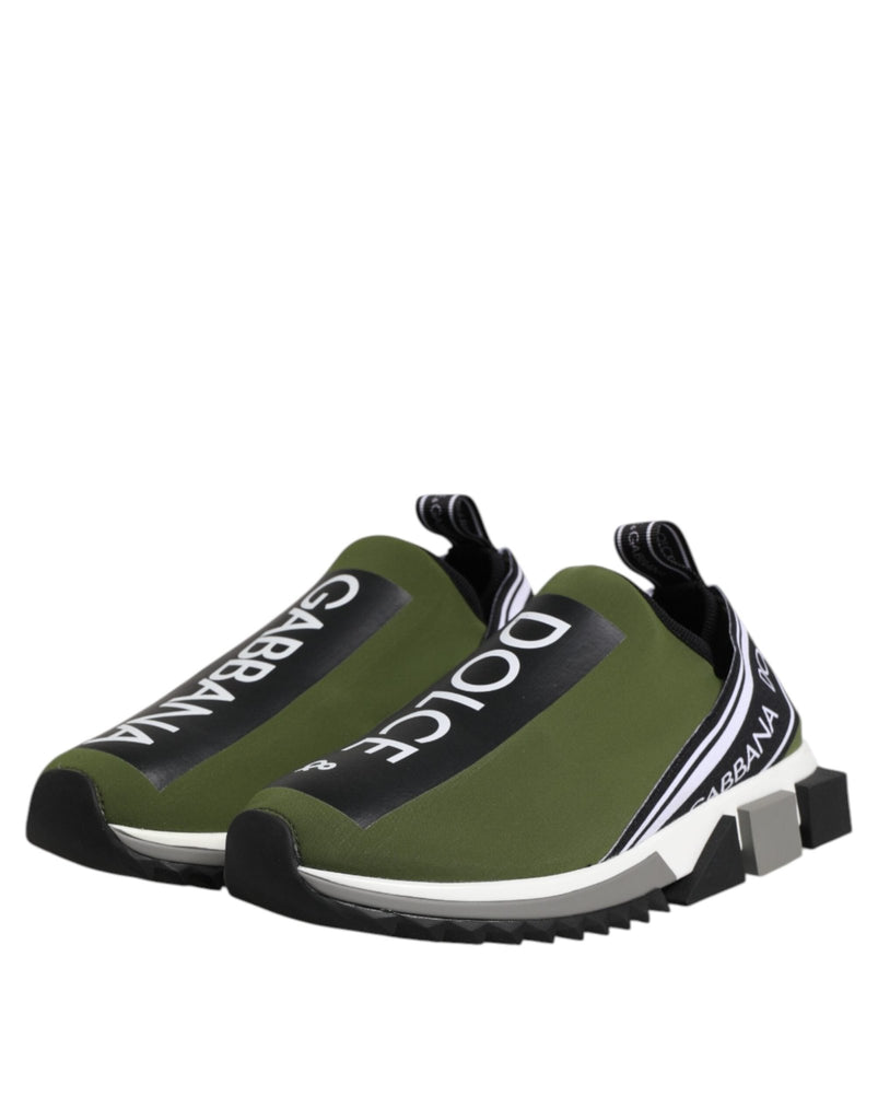 Dolce & Gabbana Green Logo Low Top Sorrento Men Sneakers Shoes - Beyzy Store - Dolce & Gabbana