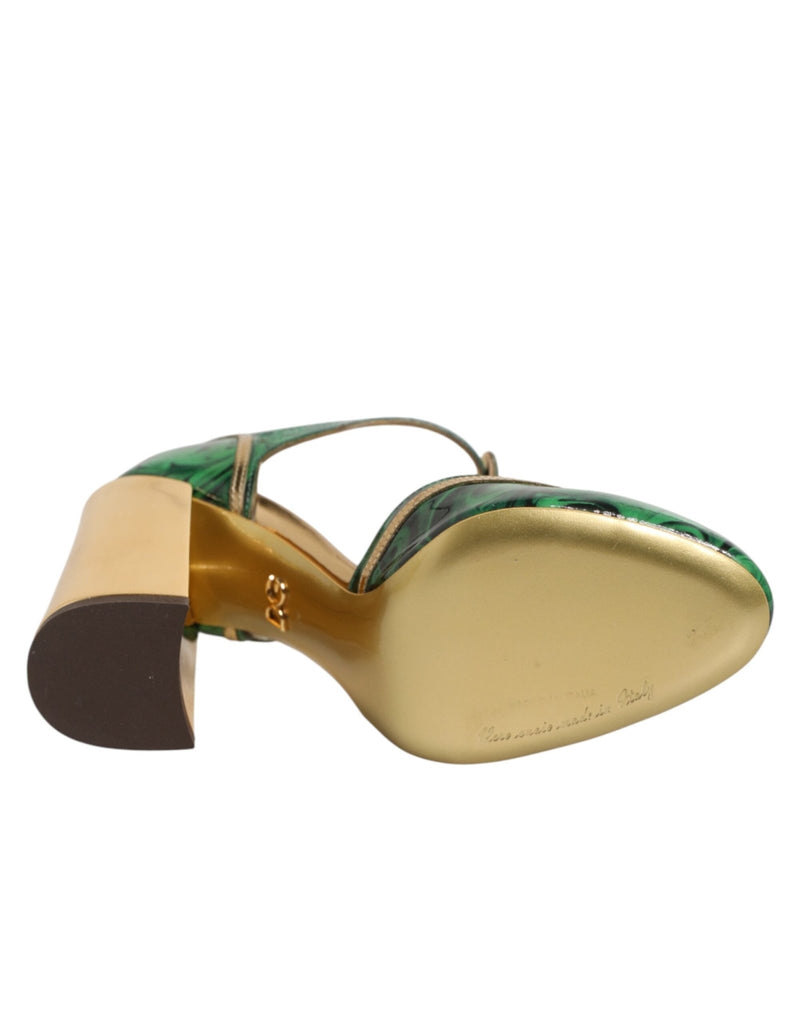 Dolce & Gabbana Green Patent Leather Vally Heels Pumps Shoes - Beyzy Store - Dolce & Gabbana