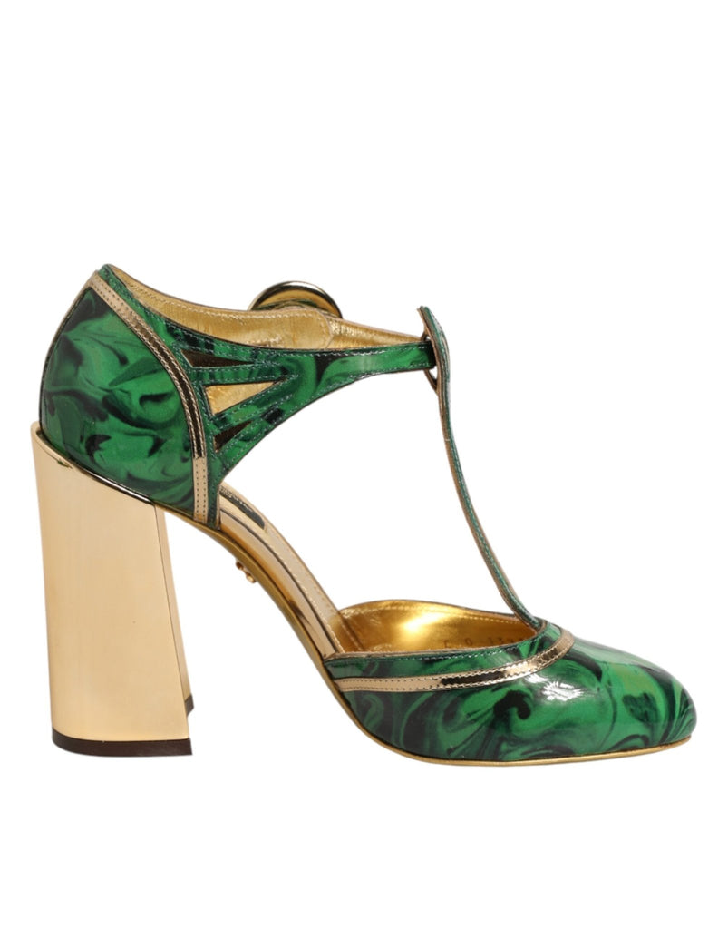 Dolce & Gabbana Green Patent Leather Vally Heels Pumps Shoes - Beyzy Store - Dolce & Gabbana