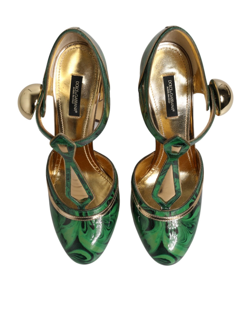 Dolce & Gabbana Green Patent Leather Vally Heels Pumps Shoes - Beyzy Store - Dolce & Gabbana