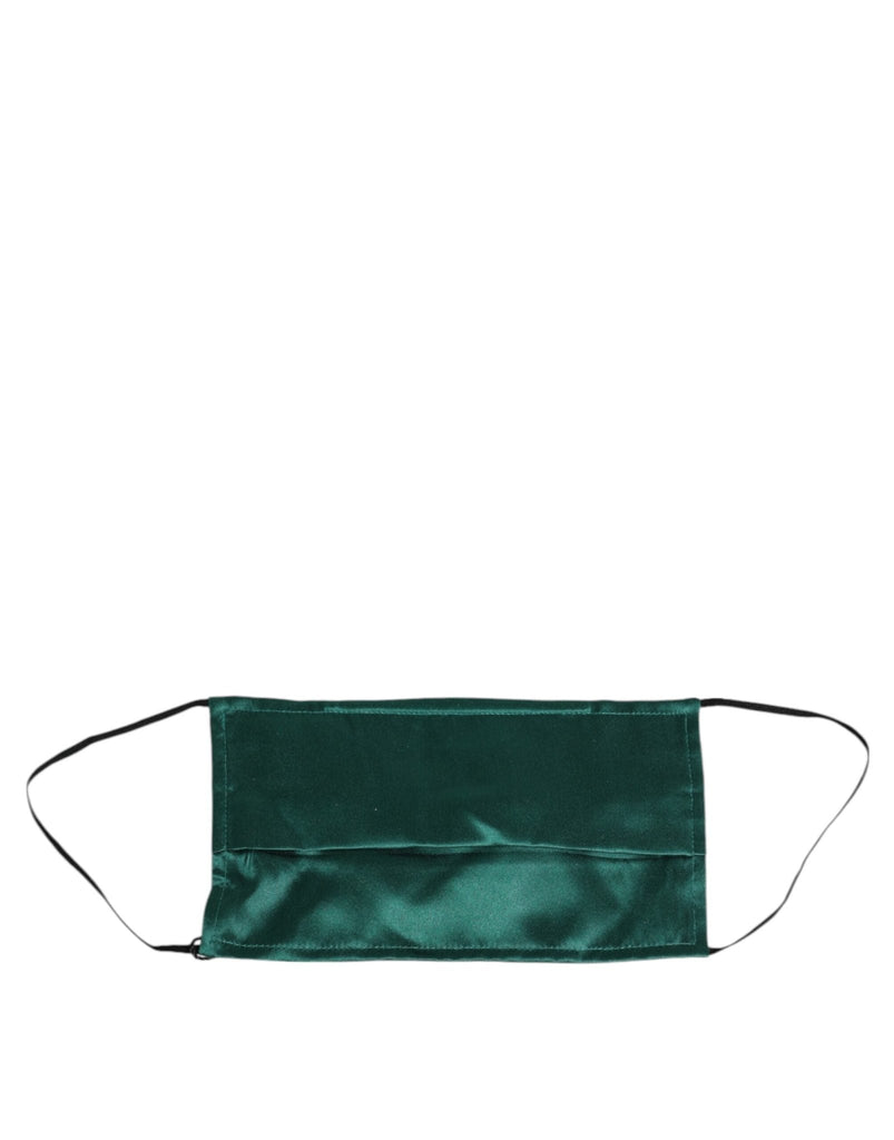 Dolce & Gabbana Green Silk Pleated Elastic Ear Strap Face Mask - Beyzy Store - Dolce & Gabbana