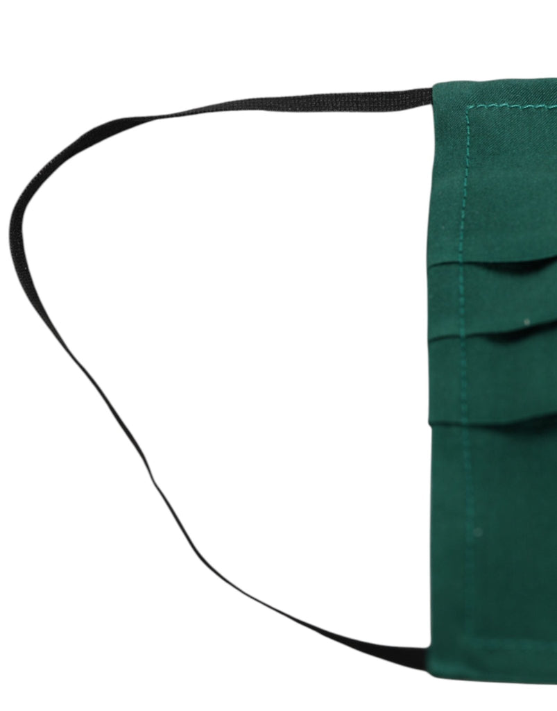 Dolce & Gabbana Green Silk Pleated Elastic Ear Strap Face Mask - Beyzy Store - Dolce & Gabbana