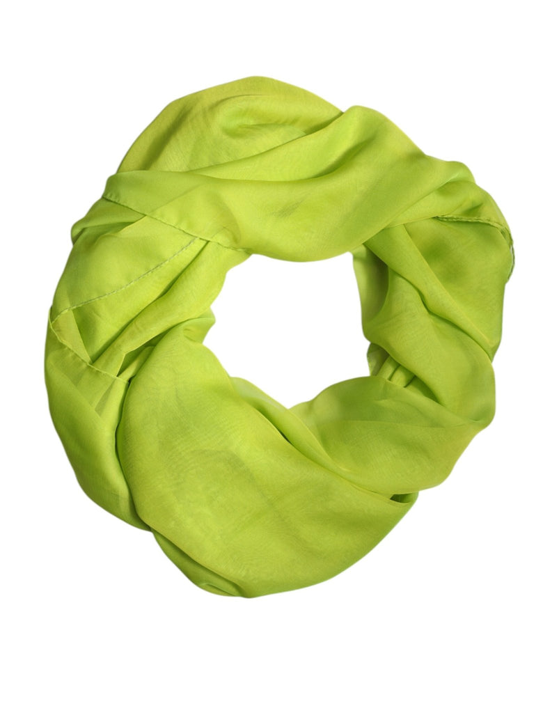 Dolce & Gabbana Green Silk Rectangle Wrap Shawl Neck Warmer Scarf - Beyzy Store - Dolce & Gabbana
