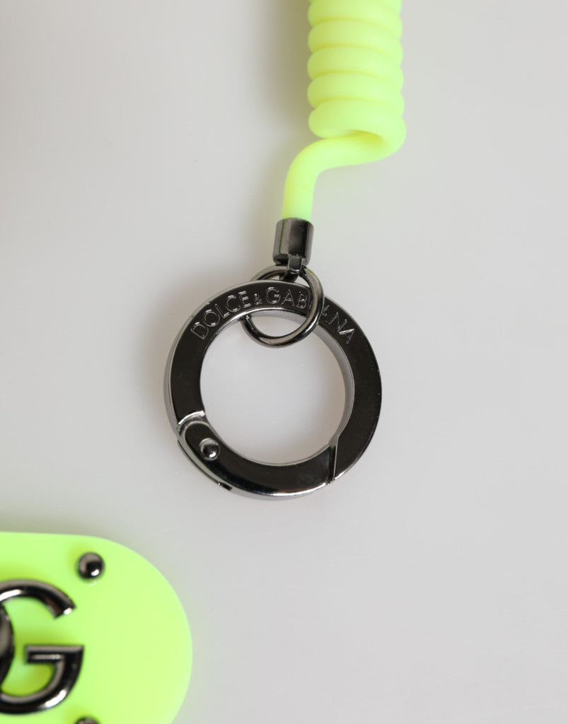 Dolce & Gabbana Green Springy Key Holder DG Logo Men's Keychain - Beyzy Store - Dolce & Gabbana