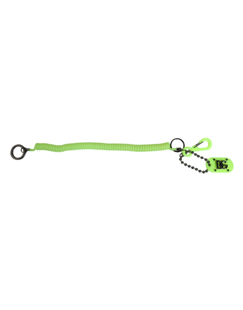 Dolce & Gabbana Green Springy Key Holder DG Logo Men's Keychain Keyring - Beyzy Store - Dolce & Gabbana