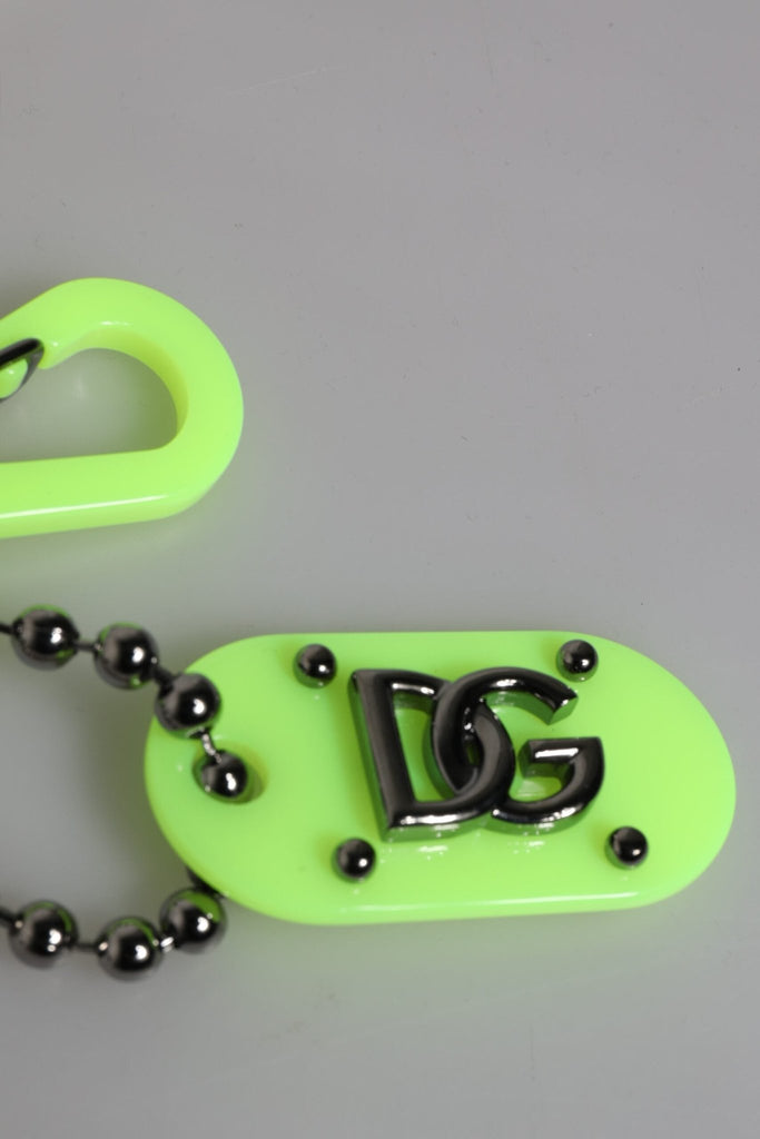 Dolce & Gabbana Green Springy Key Holder DG Logo Men's Keychain Keyring - Beyzy Store - Dolce & Gabbana