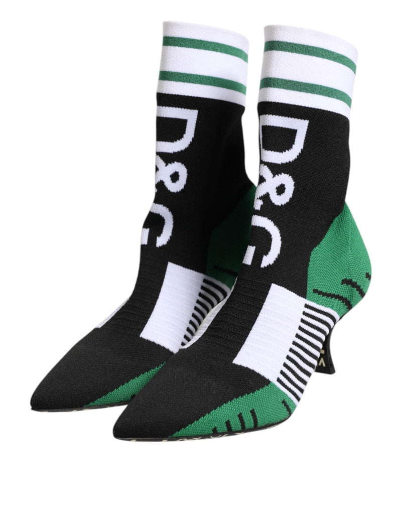 Dolce & Gabbana Green Stretch Sock Style Ankle Boots Shoes - Beyzy Store - Dolce & Gabbana