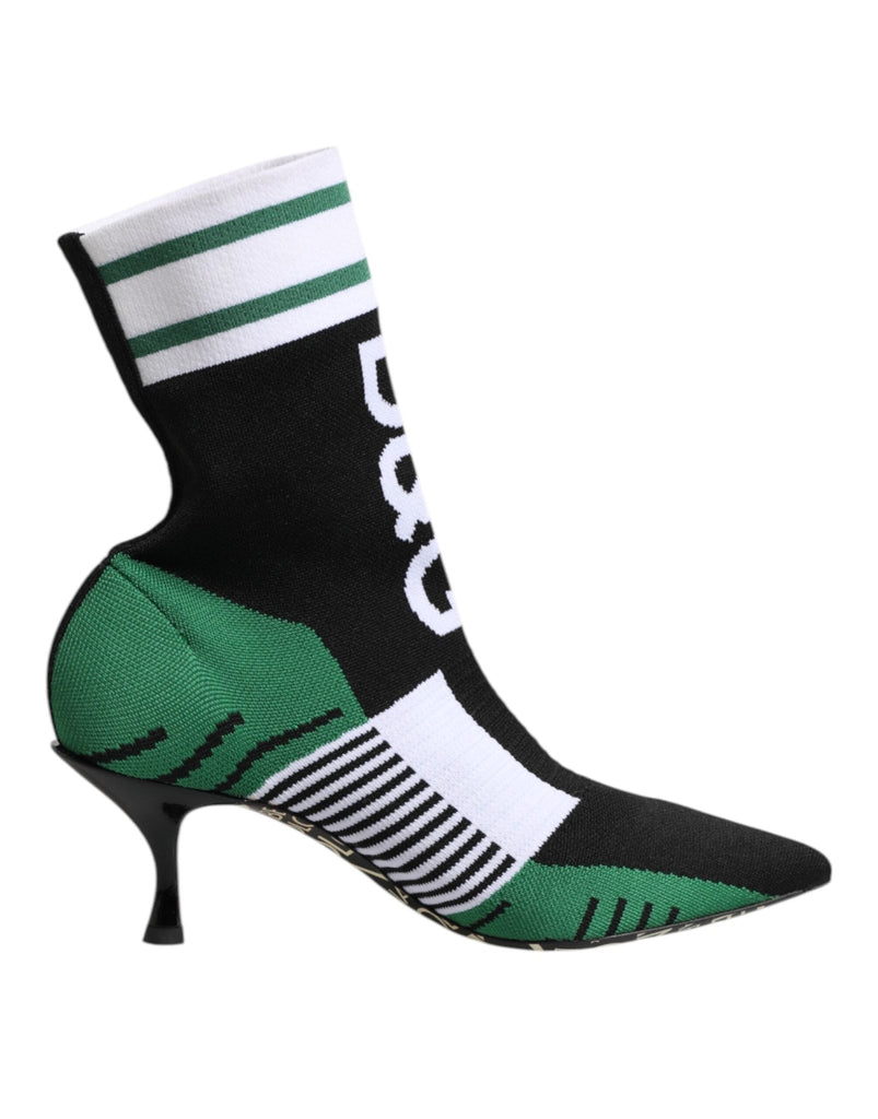 Dolce & Gabbana Green Stretch Sock Style Ankle Boots Shoes - Beyzy Store - Dolce & Gabbana
