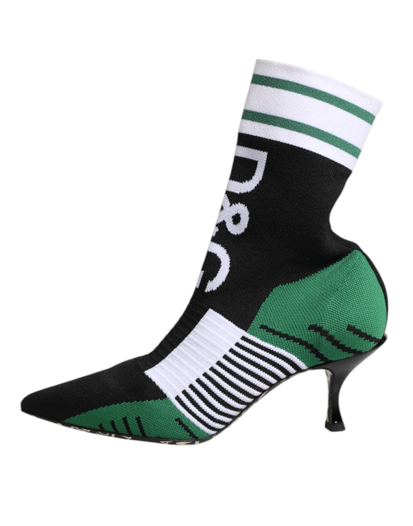 Dolce & Gabbana Green Stretch Sock Style Ankle Boots Shoes - Beyzy Store - Dolce & Gabbana