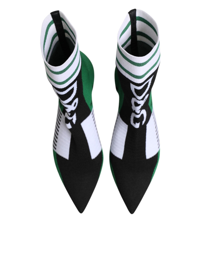 Dolce & Gabbana Green Stretch Sock Style Ankle Boots Shoes - Beyzy Store - Dolce & Gabbana