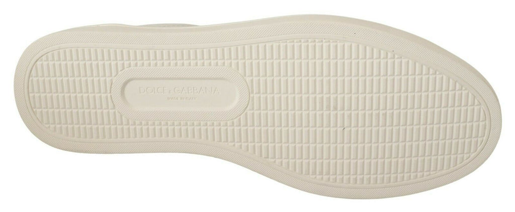 Dolce & Gabbana Italian Casual Leather Sneakers in White & Bordeaux - Beyzy Store - Dolce & Gabbana