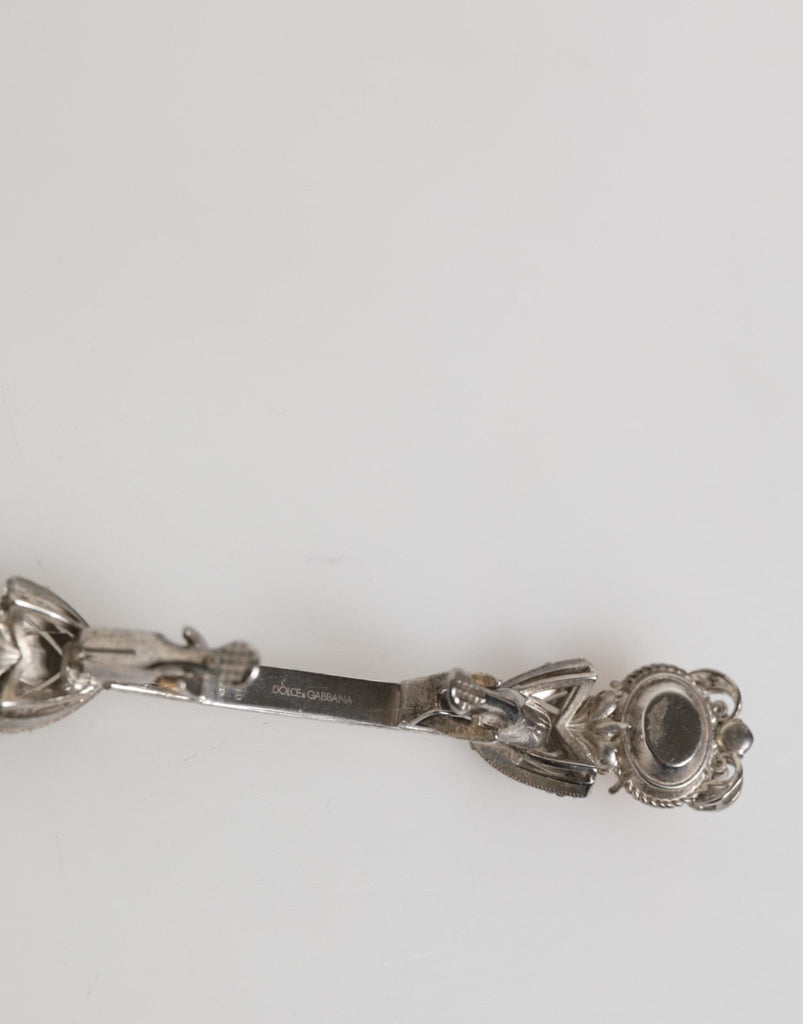 Dolce & Gabbana Lapel Pin 925 Sterling Silver Crystals Accessory Brooch - Beyzy Store - Dolce & Gabbana