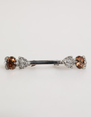 Dolce & Gabbana Lapel Pin 925 Sterling Silver Crystals Accessory Brooch - Beyzy Store - Dolce & Gabbana