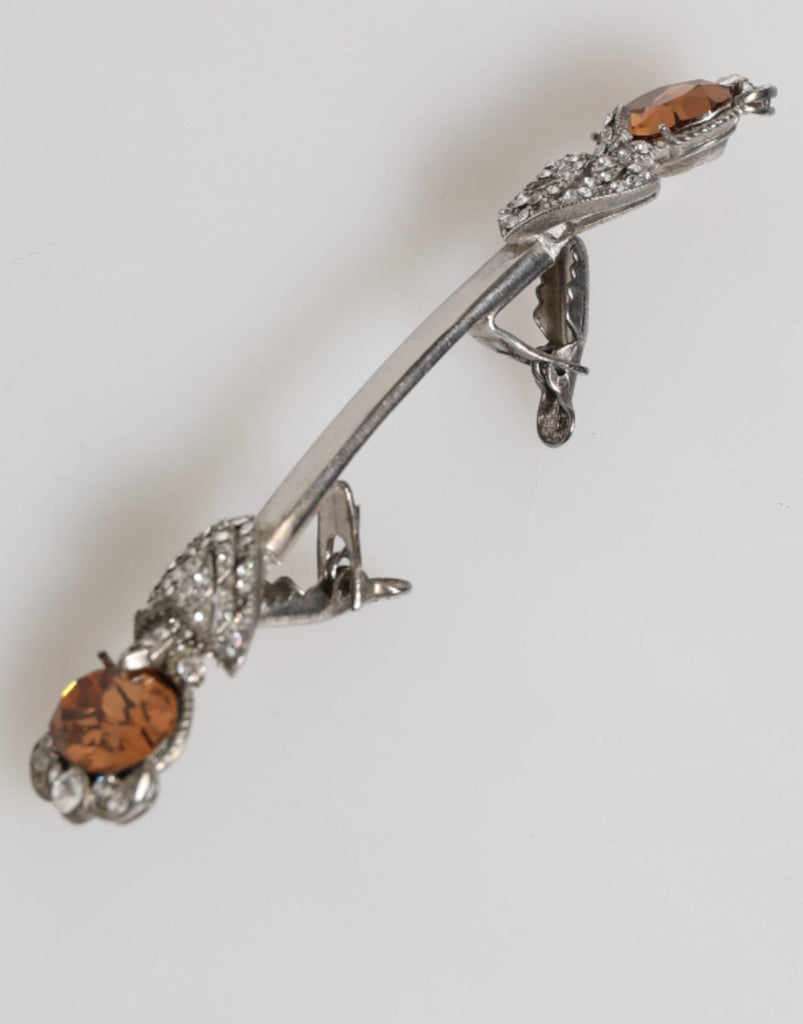 Dolce & Gabbana Lapel Pin 925 Sterling Silver Crystals Accessory Brooch - Beyzy Store - Dolce & Gabbana