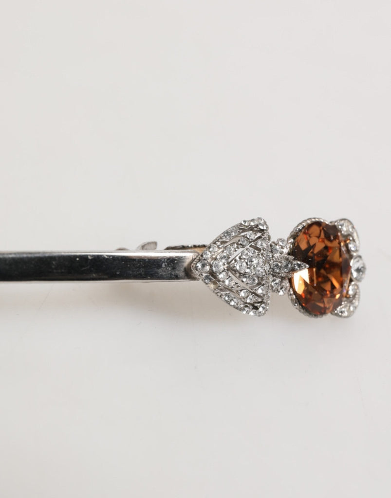 Dolce & Gabbana Lapel Pin 925 Sterling Silver Crystals Accessory Brooch - Beyzy Store - Dolce & Gabbana