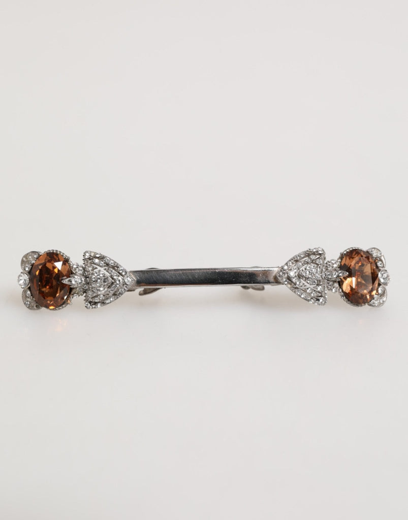 Dolce & Gabbana Lapel Pin 925 Sterling Silver Crystals Accessory Brooch - Beyzy Store - Dolce & Gabbana