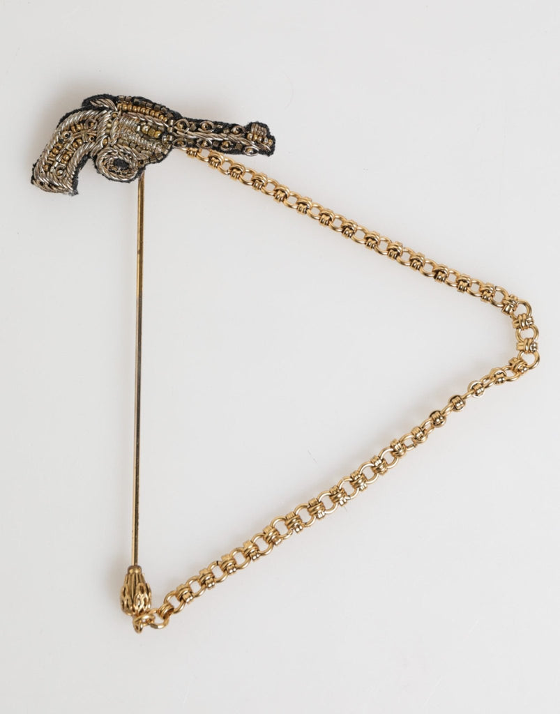 Dolce & Gabbana Lapel Pin Brass Copper Revolver Men Accessories Brooch - Beyzy Store - Dolce & Gabbana