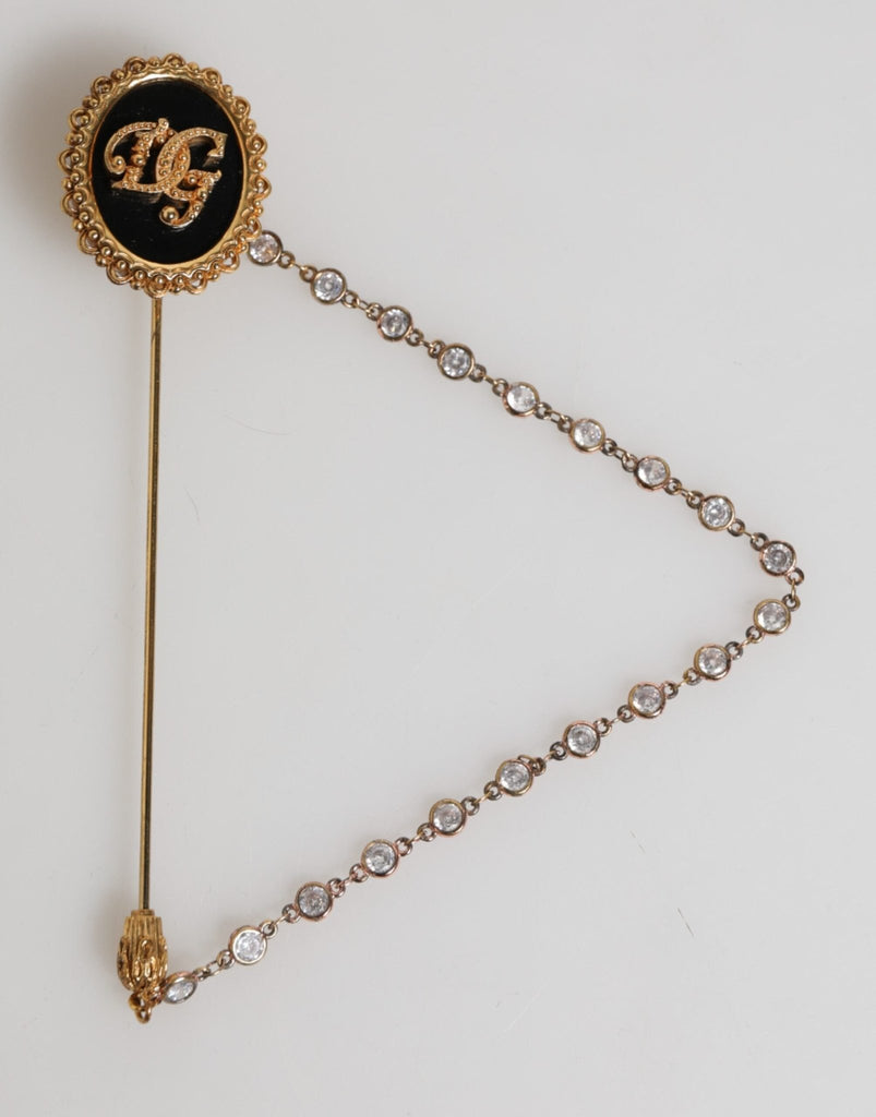 Dolce & Gabbana Lapel Pin DG Logo Gold Chain Mens Accessories Brooch - Beyzy Store - Dolce & Gabbana