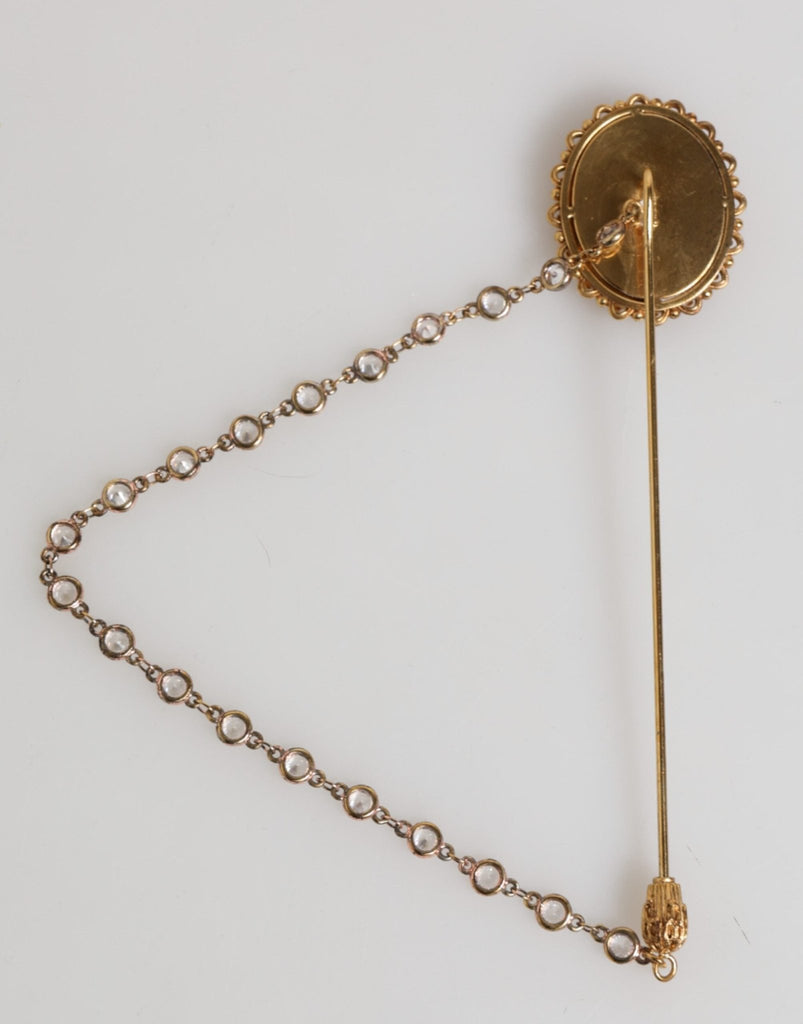 Dolce & Gabbana Lapel Pin DG Logo Gold Chain Mens Accessories Brooch - Beyzy Store - Dolce & Gabbana
