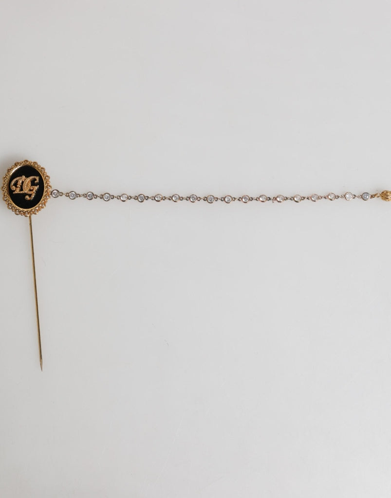 Dolce & Gabbana Lapel Pin DG Logo Gold Chain Mens Accessories Brooch - Beyzy Store - Dolce & Gabbana
