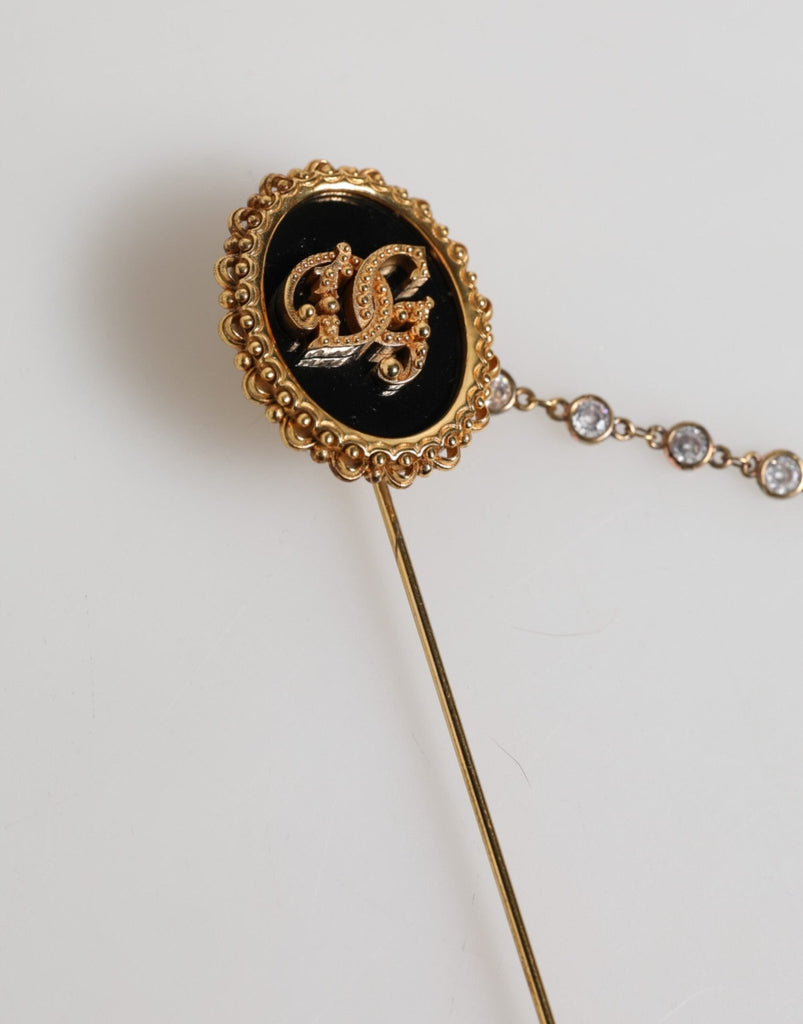 Dolce & Gabbana Lapel Pin DG Logo Gold Chain Mens Accessories Brooch - Beyzy Store - Dolce & Gabbana