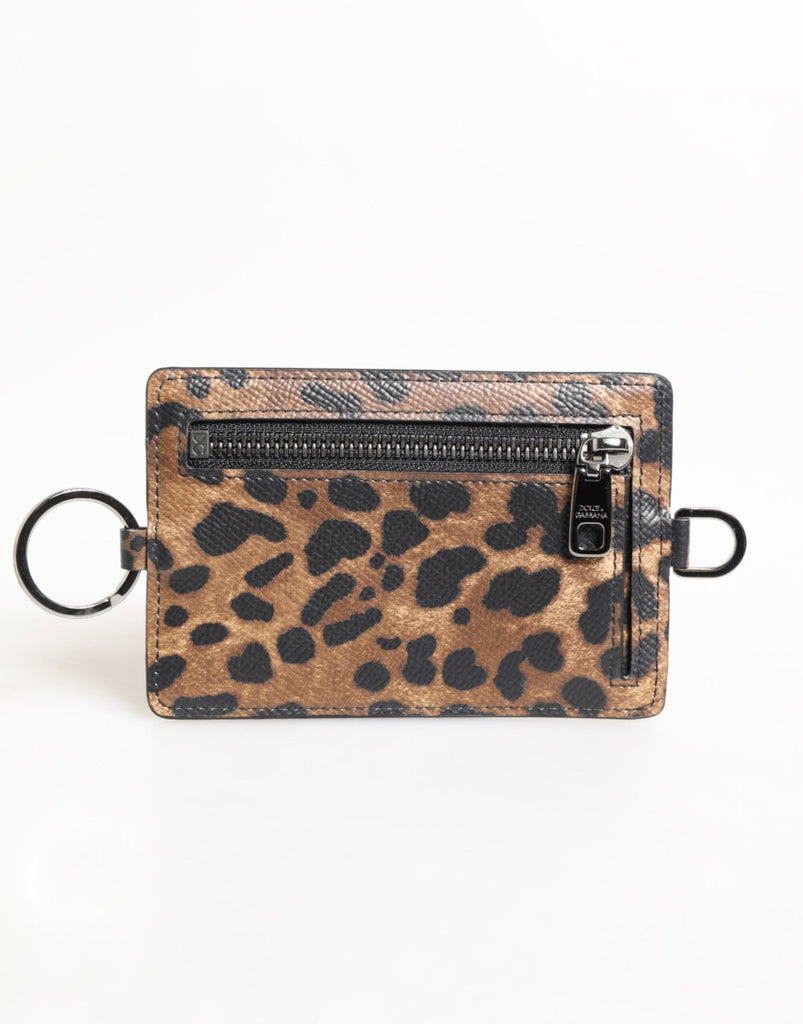 Dolce & Gabbana Leopard Print Leather Embossed Lanyard Card Holder Wallet - Beyzy Store - Dolce & Gabbana