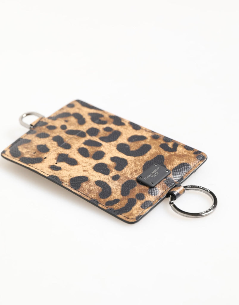 Dolce & Gabbana Leopard Print Leather Embossed Lanyard Card Holder Wallet - Beyzy Store - Dolce & Gabbana